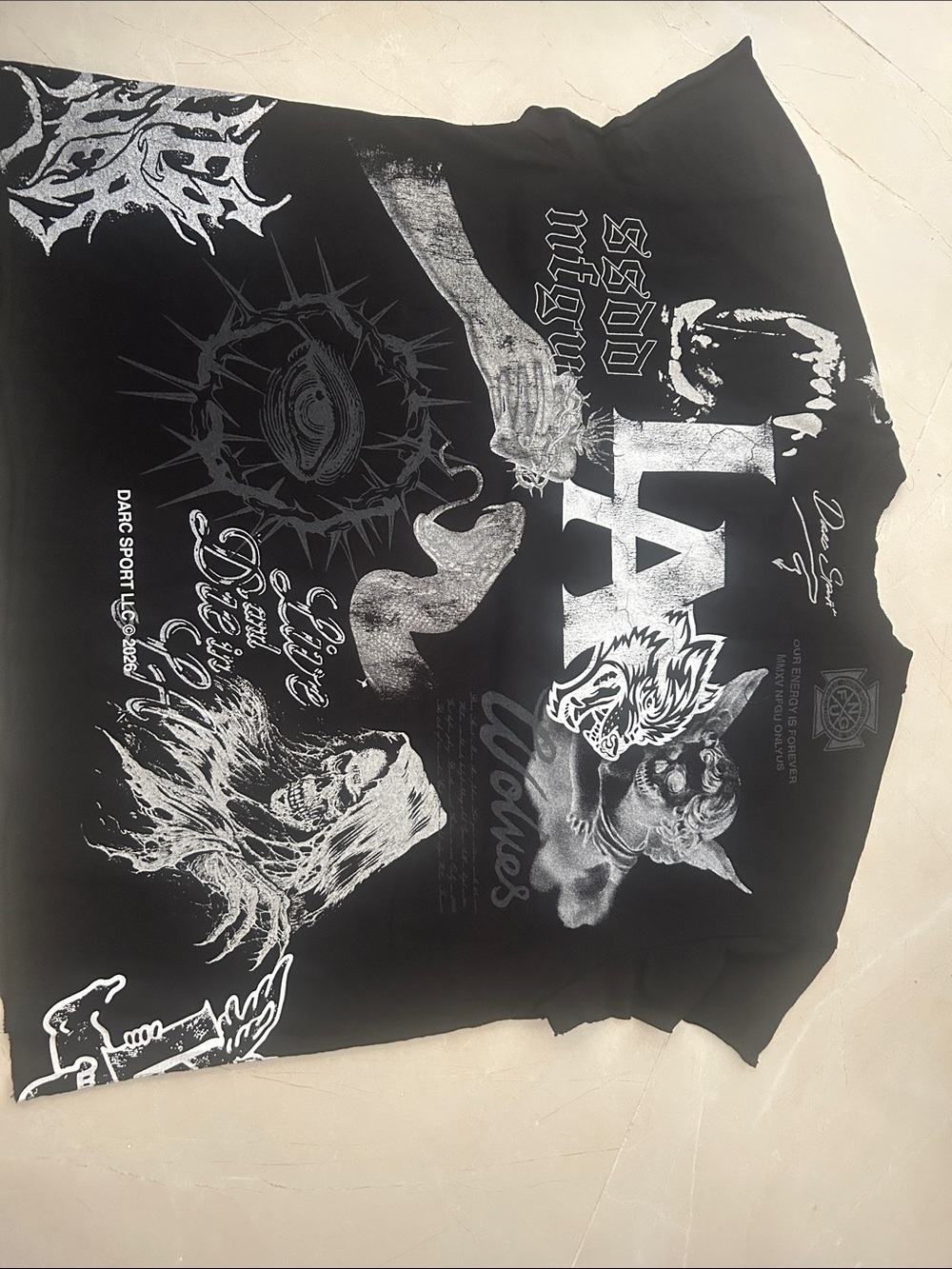 Darc Sport Black Tee new 1 of 1000 new cut of tea heavyweight oversize Artwork